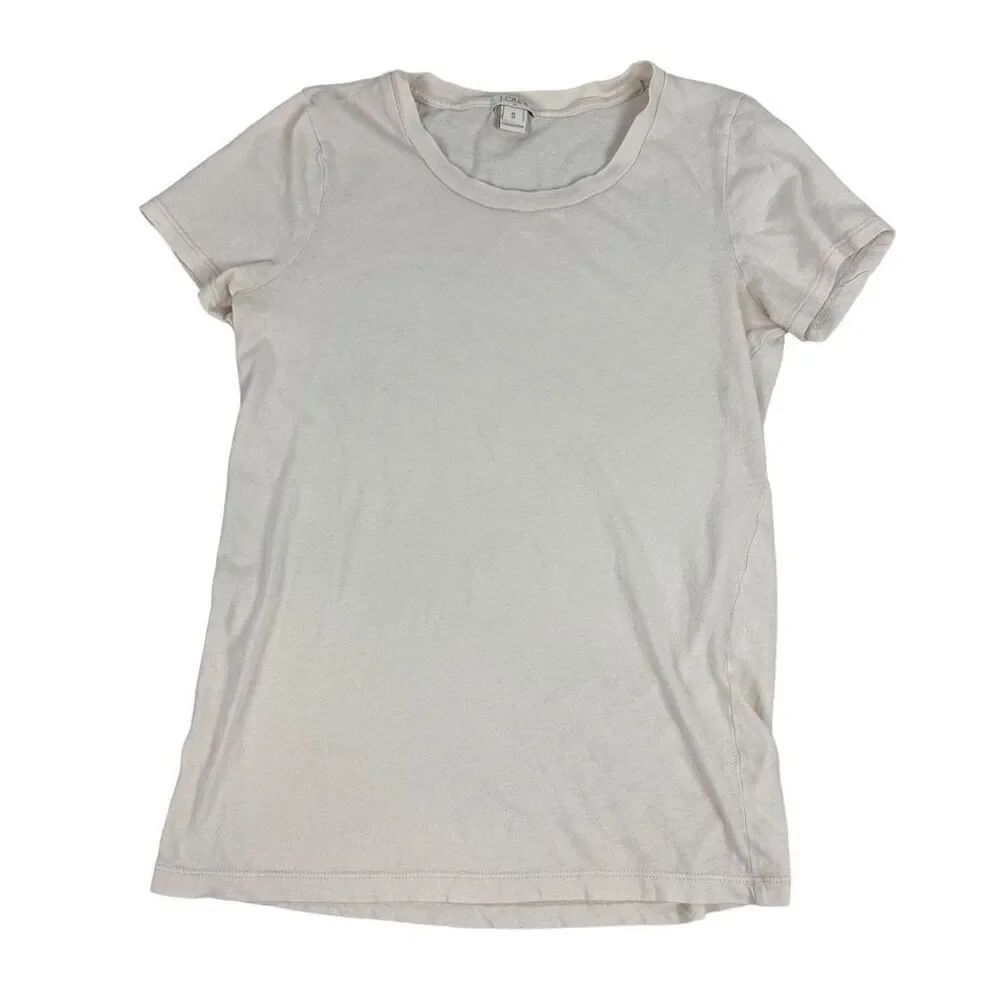 J. Crew Cream Small Short Sleeve Crew Neck Tee